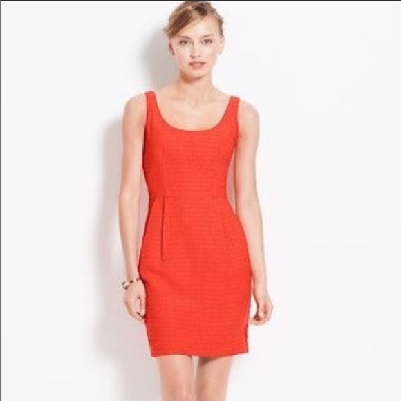ANN TAYLOR Orange textured sheath dress Sz 4 - Picture 2 of 13